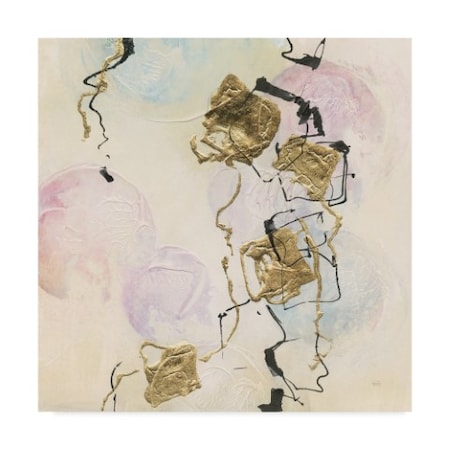 Chris Paschke 'Gold Blocks On Pastel I' Canvas Art,18x18